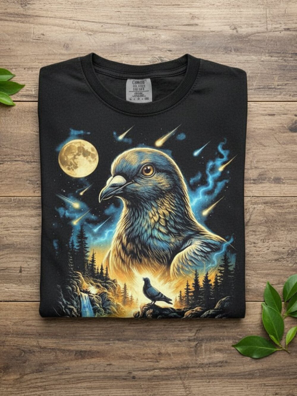 Pigeon Full Moon Epic Graphic Tee | Retro 90s Meme Unhinged Shirt